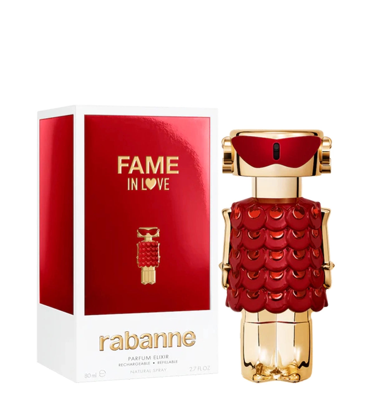 Rabanne Fame In Love Parfum Elixir 80 ml: Fragancia Premium Recargable de Alta Distinción